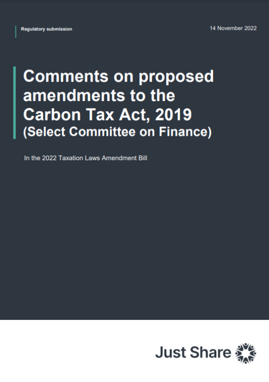 221114 Comments on proposed amendments to the Carbon Tax Act, 2019