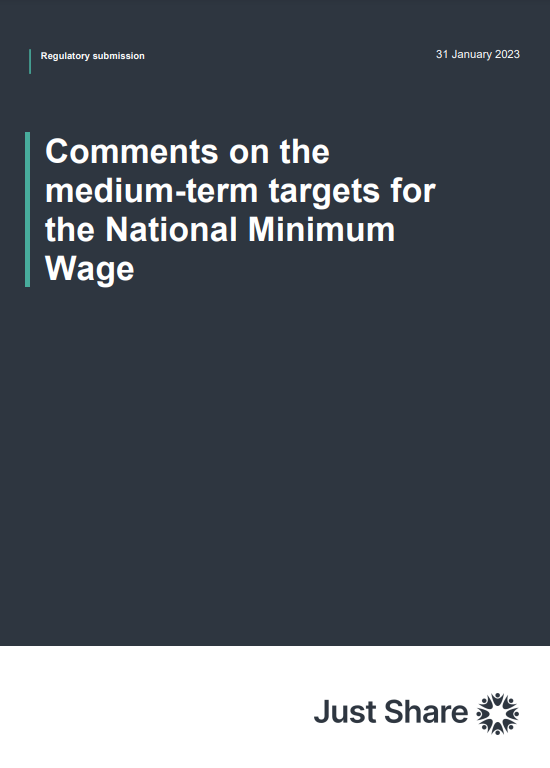230131 Comments on the medium-term targets for the National Minimum Wage